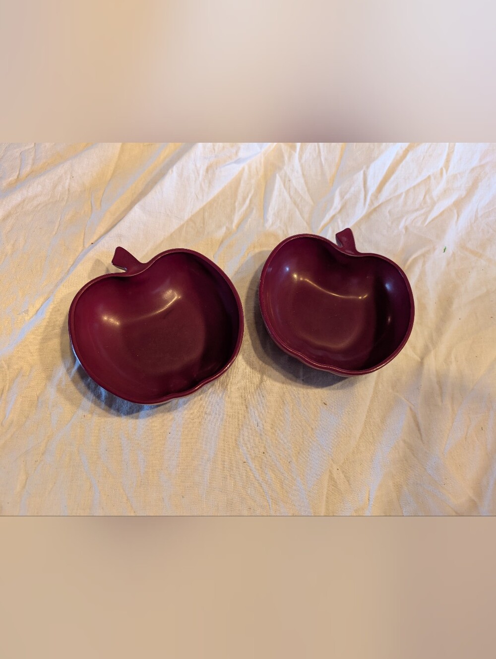 2/60$ Pair of Plum Apple-Shaped Accent Bowls - Home Accents Decor